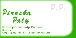 piroska paly business card