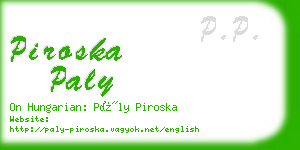 piroska paly business card